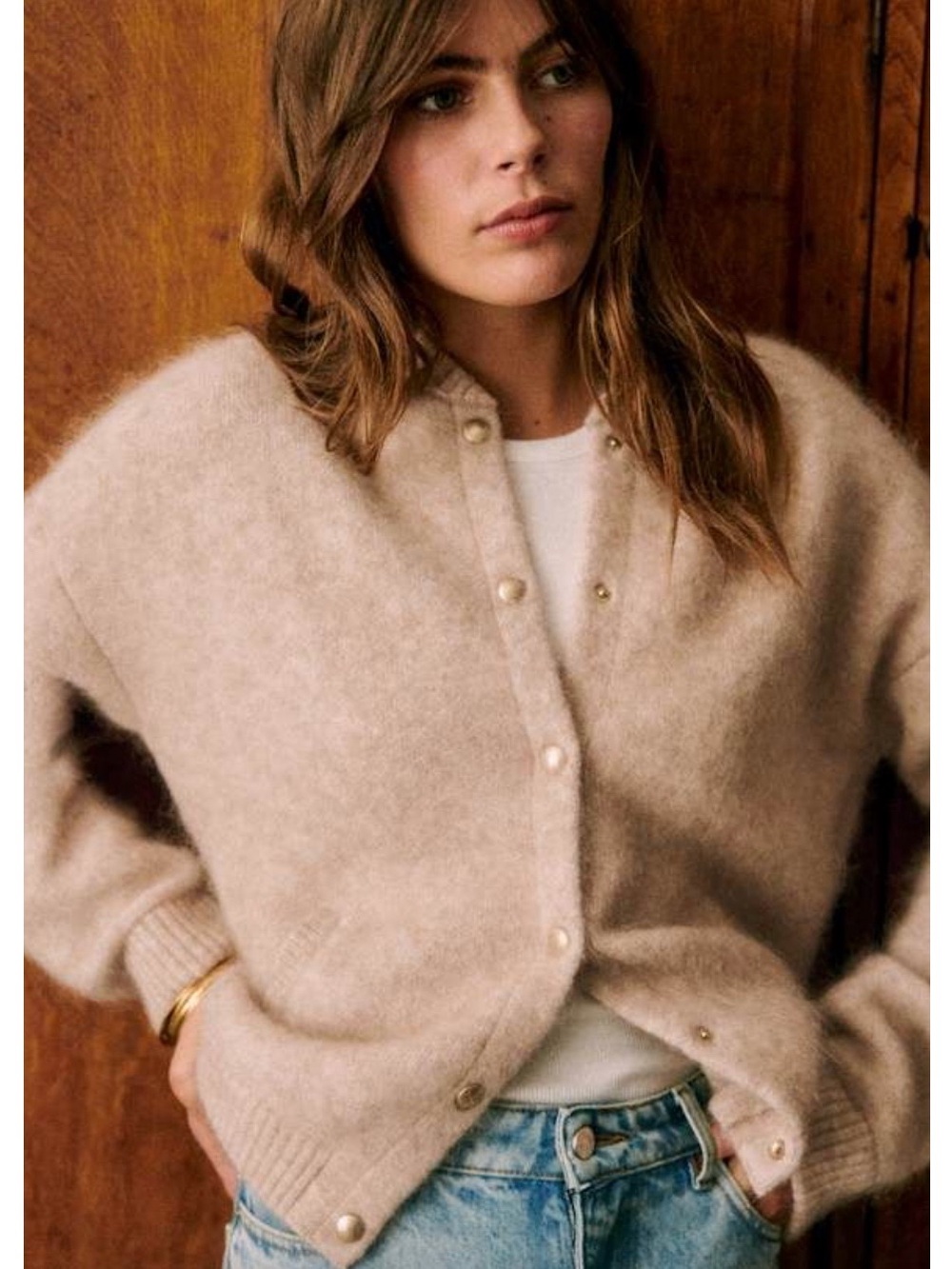 Sezane Eddy Bomber Knit Jacket